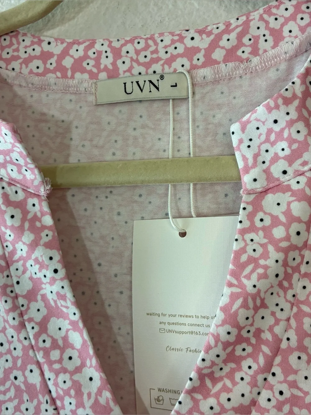 UVN RUFFLE SLEEVE V NECK MIDI PINK FLORAL DRESS, LARGE